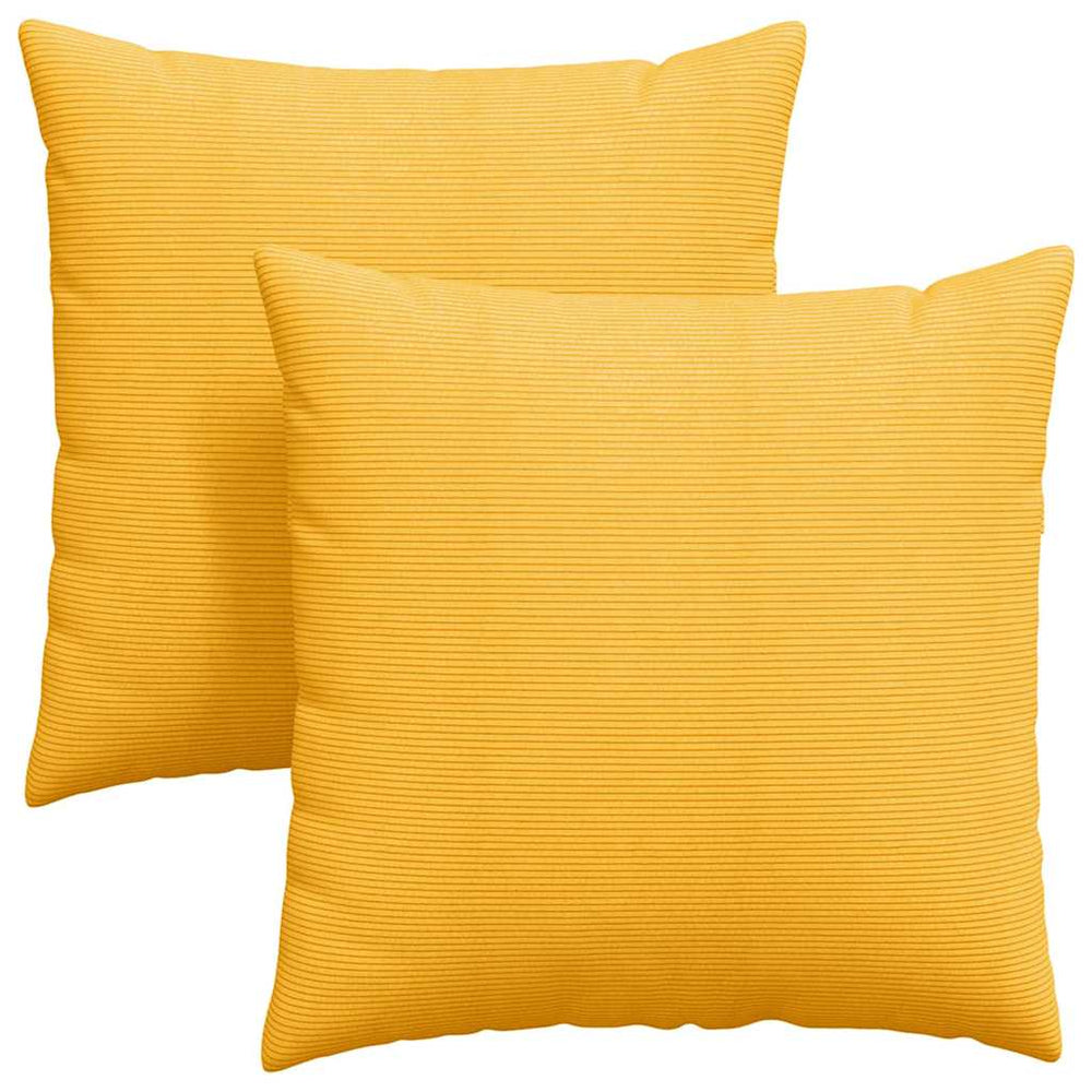 Cord Sofakissen Gelb 80x80cm 2er-Set