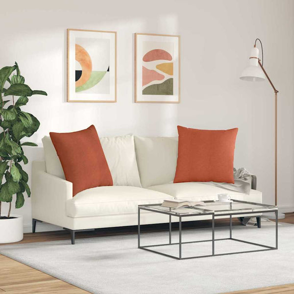 Cord Sofakissen 2er Set Rot-Orange 80x80