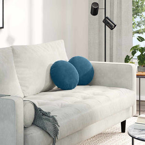 Samt Sitzkissen Blau 2er Set