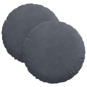 Samt Sitzkissen Dunkelgrau 2er Set Ø30cm
