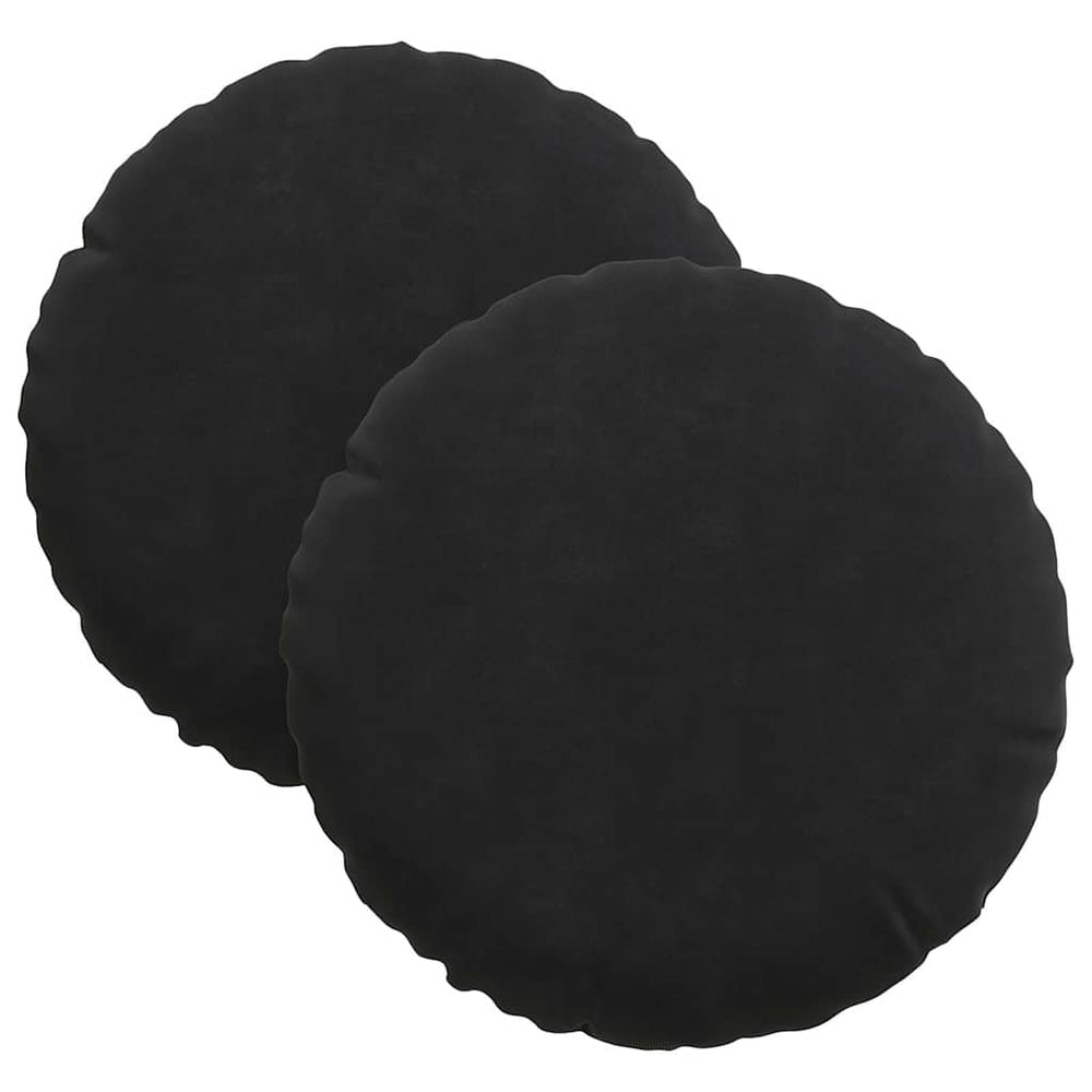 Samt Sitzkissen Schwarz 2er Set Ø30cm