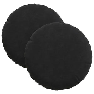 Samt Sitzkissen Schwarz 2er Set Ø30cm