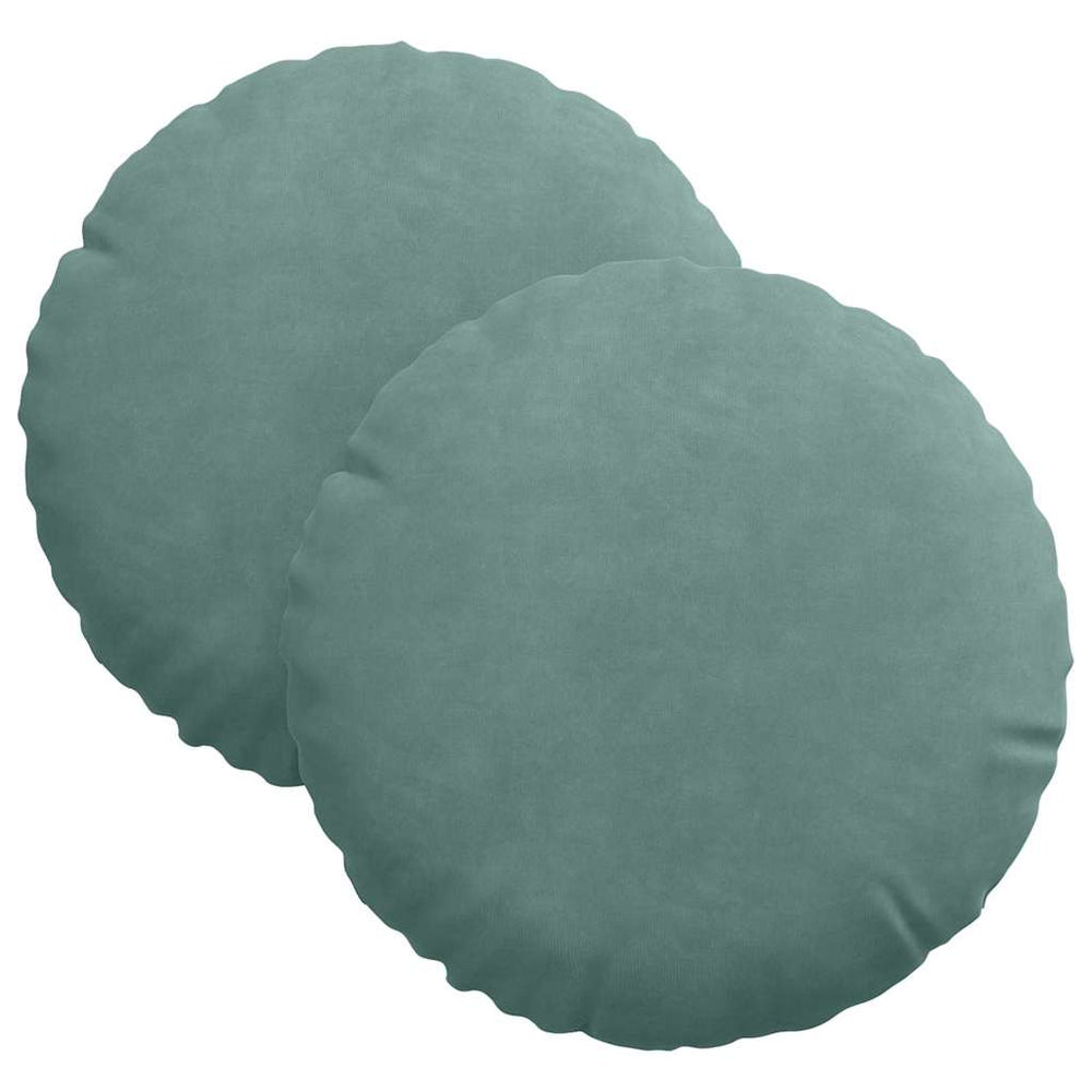 Sitzkissen 2er Set Meergrün Samt Ø30cm