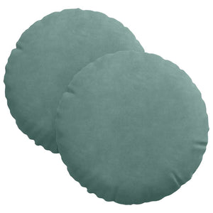 Sitzkissen 2er Set Meergrün Samt Ø30cm