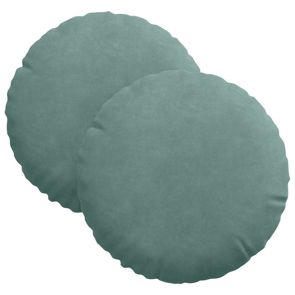 Sitzkissen 2er Set Meergrün Samt Ø30cm