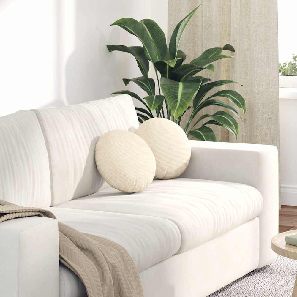 Sitzkissen 2er Set Creme Cord Ø30cm