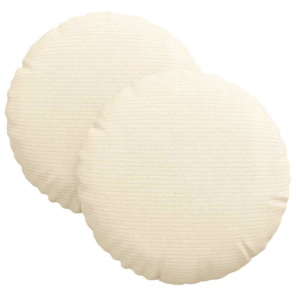 Sitzkissen 2er Set Creme Cord Ø30cm