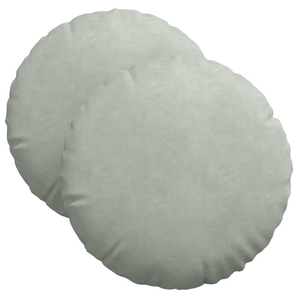 Sitzkissen 2er Set Hellgrau Samt Ø40cm