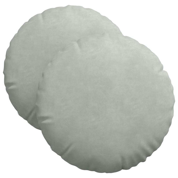 Sitzkissen 2er Set Hellgrau Samt Ø40cm