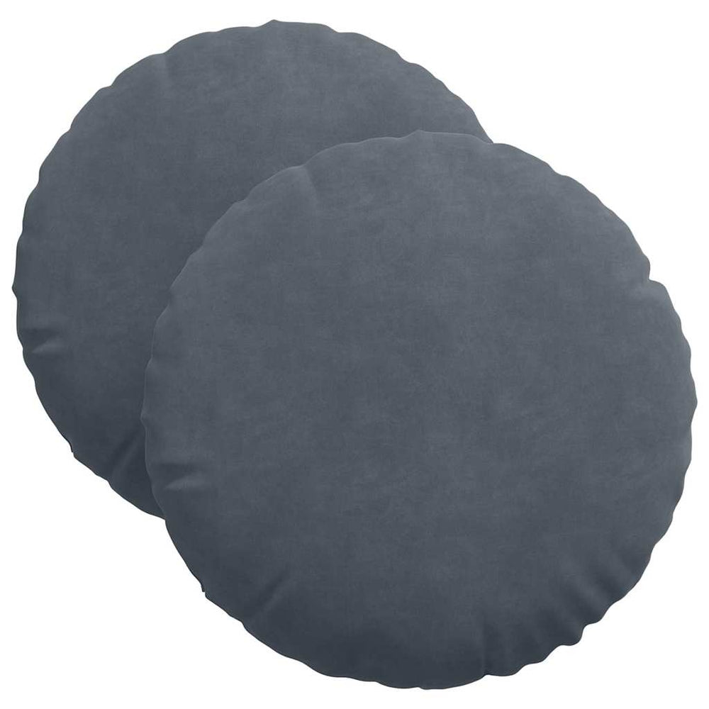 Sitzkissen 2er Set Dunkelgrau Samt Ø40cm