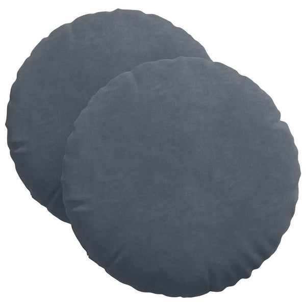 Sitzkissen 2er Set Dunkelgrau Samt Ø40cm
