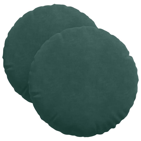 Sitzkissen 2er Set Dunkelgrün Samt Ø40cm