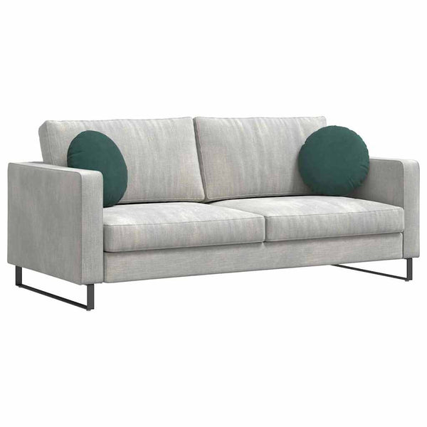 Sitzkissen 2er Set Dunkelgrün Samt Ø40cm