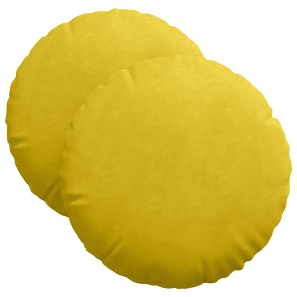 Gelbe Samt Sitzkissen, 2er Set