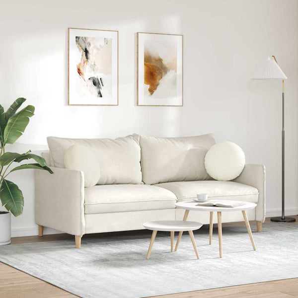 2er-Set Samt Sitzkissen Creme Ø 40cm