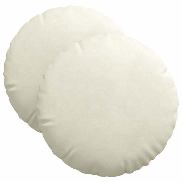 2er-Set Samt Sitzkissen Creme Ø 40cm