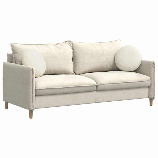 2er-Set Samt Sitzkissen Creme Ø 40cm