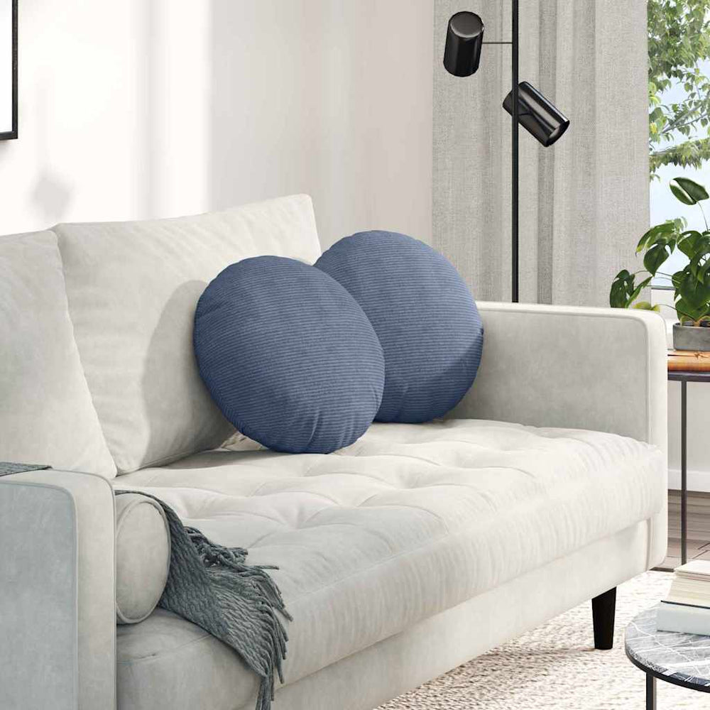 Sitzkissen 2er Set Blau Cord Ø 40cm