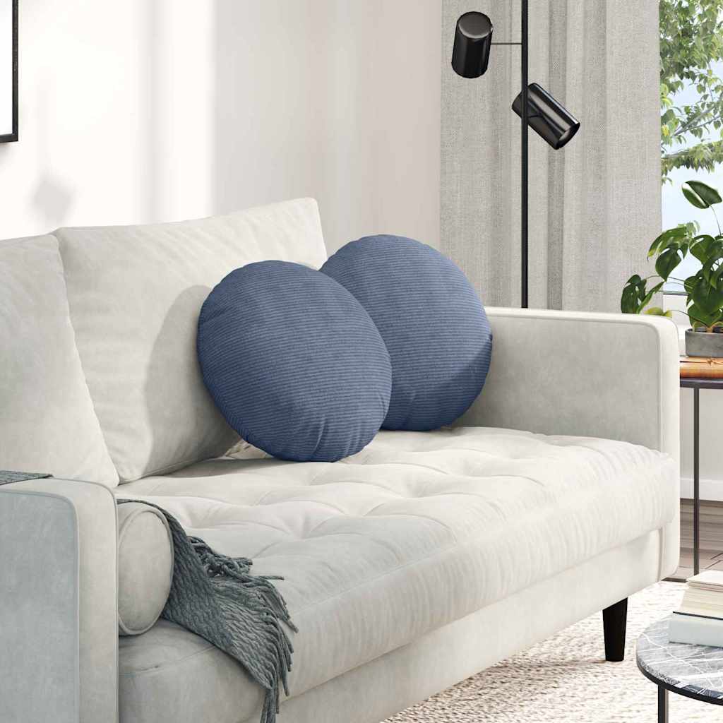 Sitzkissen 2er Set Blau Cord Ø 40cm