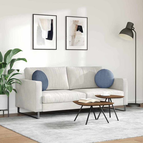 Sitzkissen 2er Set Blau Cord Ø 40cm