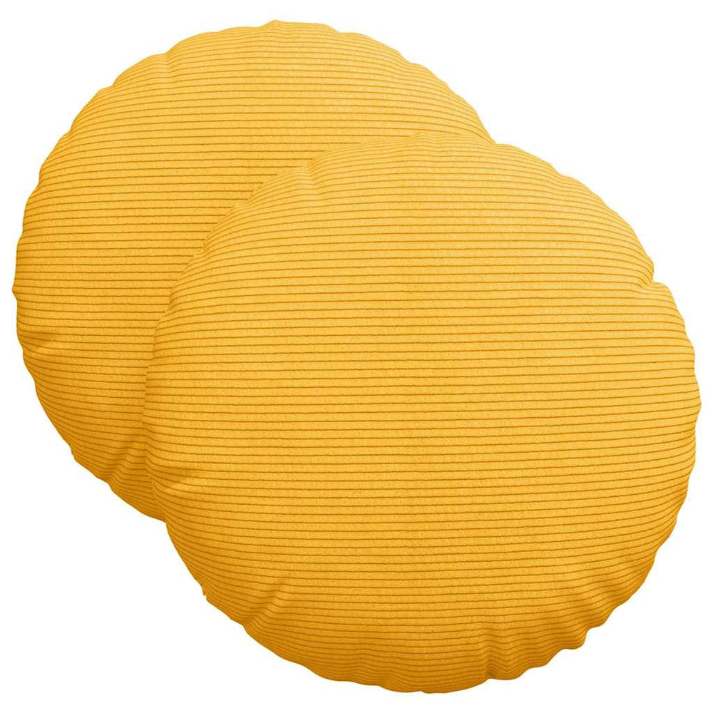 Sitzkissen Gelb Cord 2er Set Ø40cm