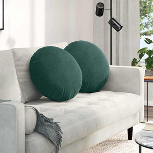 Samt Sitzkissen Dunkelgrün 2er-Set Ø50cm