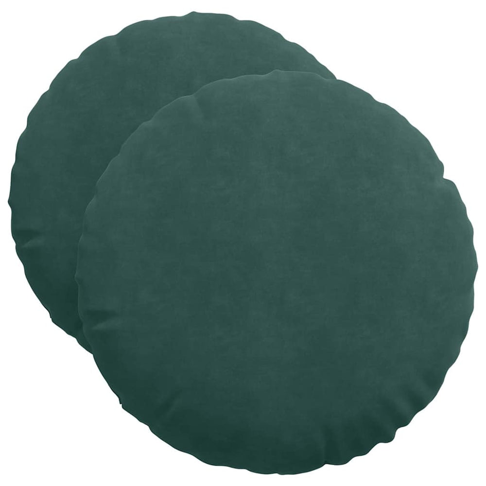Samt Sitzkissen Dunkelgrün 2er-Set Ø50cm