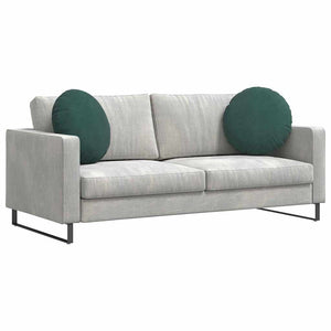 Samt Sitzkissen Dunkelgrün 2er-Set Ø50cm