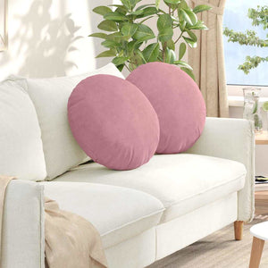 Rosa Samt Sitzkissen 2er Set Ø50cm