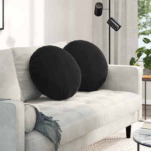 Schwarze Samt Sitzkissen, 2er Set