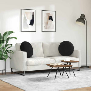 Schwarze Samt Sitzkissen, 2er Set