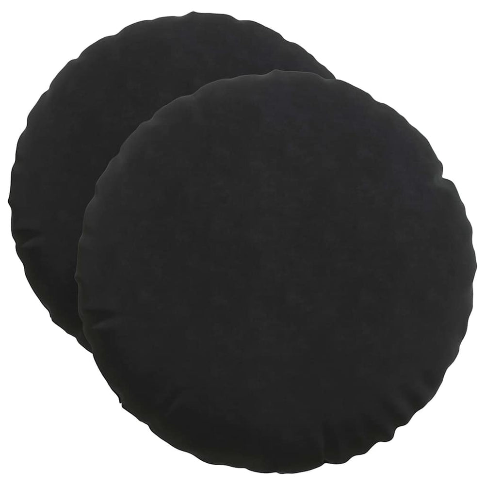 Schwarze Samt Sitzkissen, 2er Set