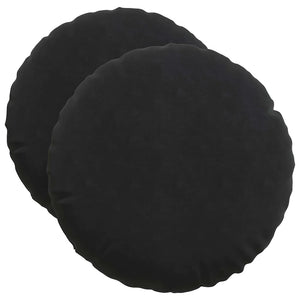 Schwarze Samt Sitzkissen, 2er Set