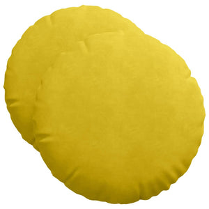 Gelbe Samt Sitzkissen, 2er Set