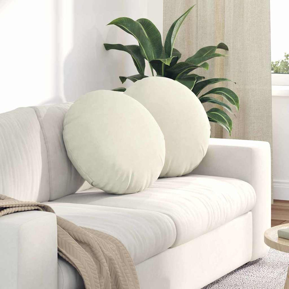 Sitzkissen Creme Samt 2er-Set Ø50cm
