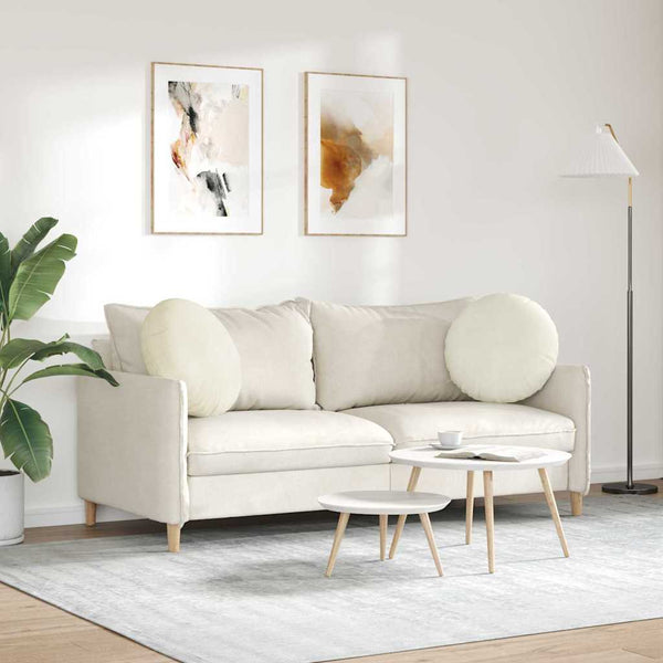 Sitzkissen Creme Samt 2er-Set Ø50cm