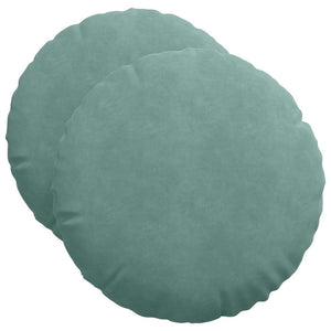 2er-Set Sitzkissen Meergrün Samt Ø50cm