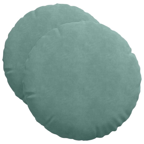 2er-Set Sitzkissen Meergrün Samt Ø50cm