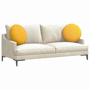 Gelbe Cord Sitzkissen, 2er Set, Ø50cm