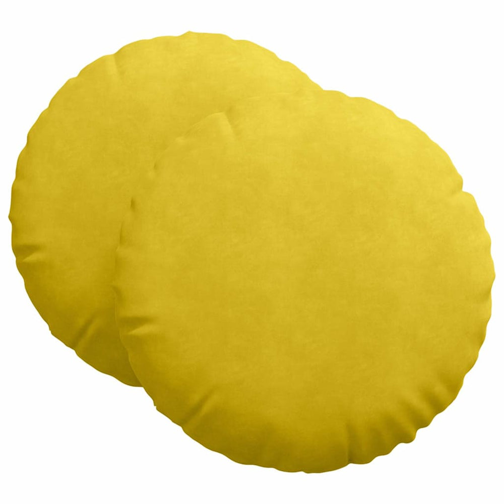 Gelbe Samt Sitzkissen Ø60cm, 2er-Set