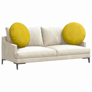 Gelbe Samt Sitzkissen Ø60cm, 2er-Set