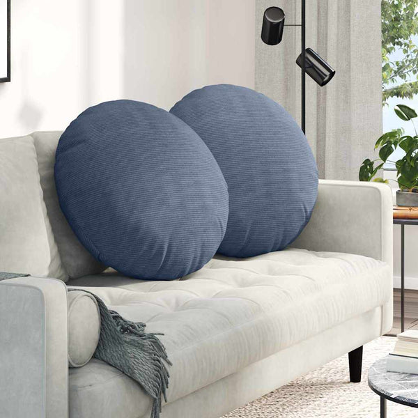 Blaue Cord Sitzkissen, 2er Set