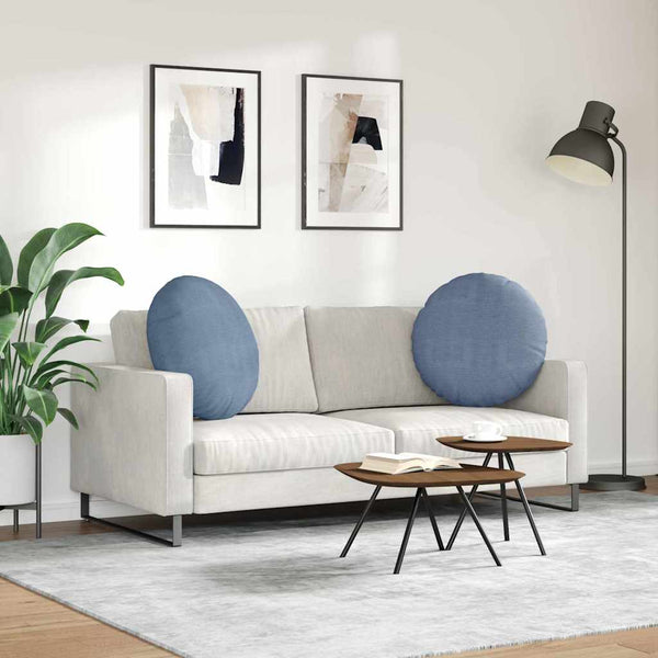 Blaue Cord Sitzkissen, 2er Set