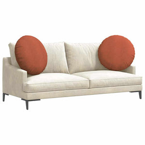 Runde Sitzkissen 2er Set Cord Rot-Orange
