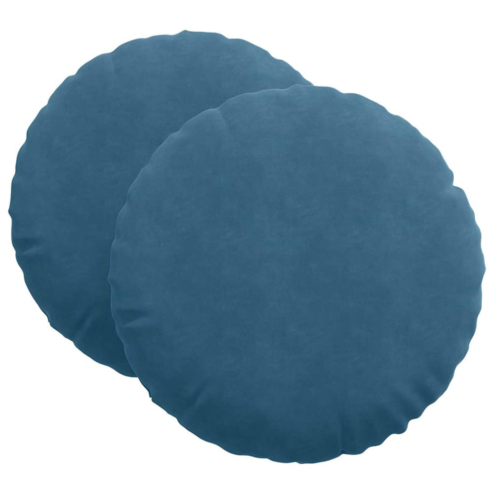 Blaue Samt Sitzkissen, 2er-Set, Ø 80cm