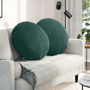 Sitzkissen 2er Set Dunkelgrün Samt Ø 80cm