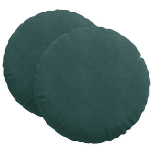 Sitzkissen 2er Set Dunkelgrün Samt Ø 80cm