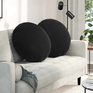 Samt Sitzkissen Schwarz 2er-Set Ø 80cm