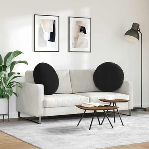 Samt Sitzkissen Schwarz 2er-Set Ø 80cm