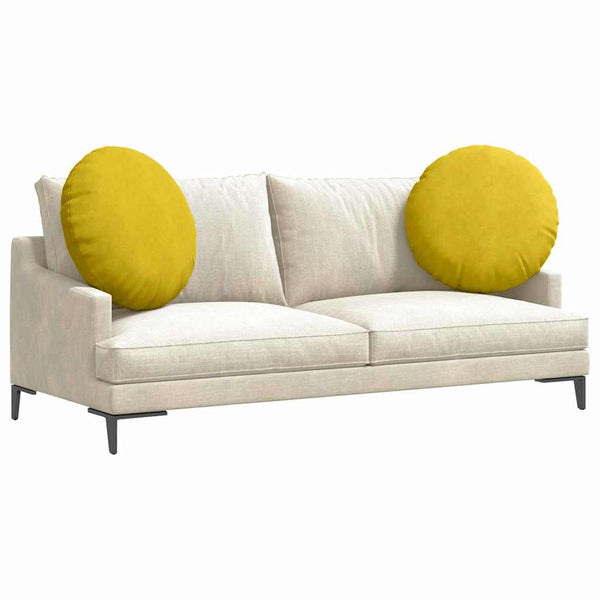 Gelbe Samt Sitzkissen Ø 80cm - 2er Set